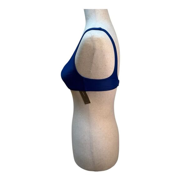 NWT J Crew Heritage Royal  Blue  Scoopneck Swimwear Bikini Top Size M - Picture 2 of 8